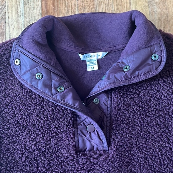 NWOT Athleta Sherpa Snap Sweatshirt - Picture 2 of 5